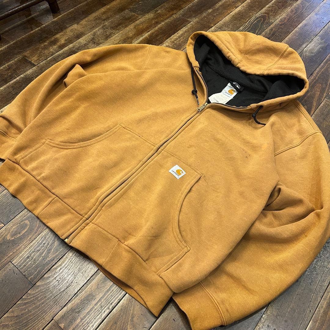 00s CarharttJ149 BRN 裏サーマル ジップアップパーカー - メルカリ