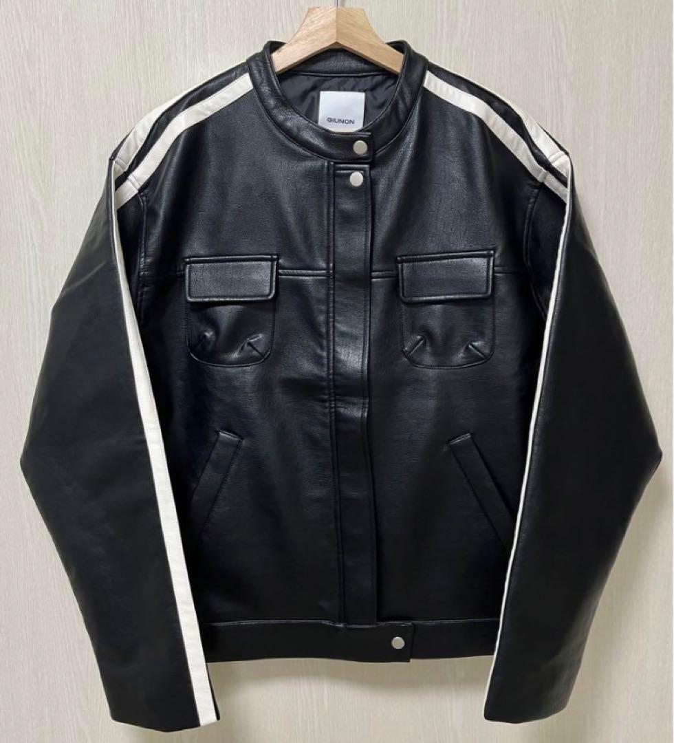 GIUNON ダブルラインレザージャケット|mercariメルカリ官方指定廠商