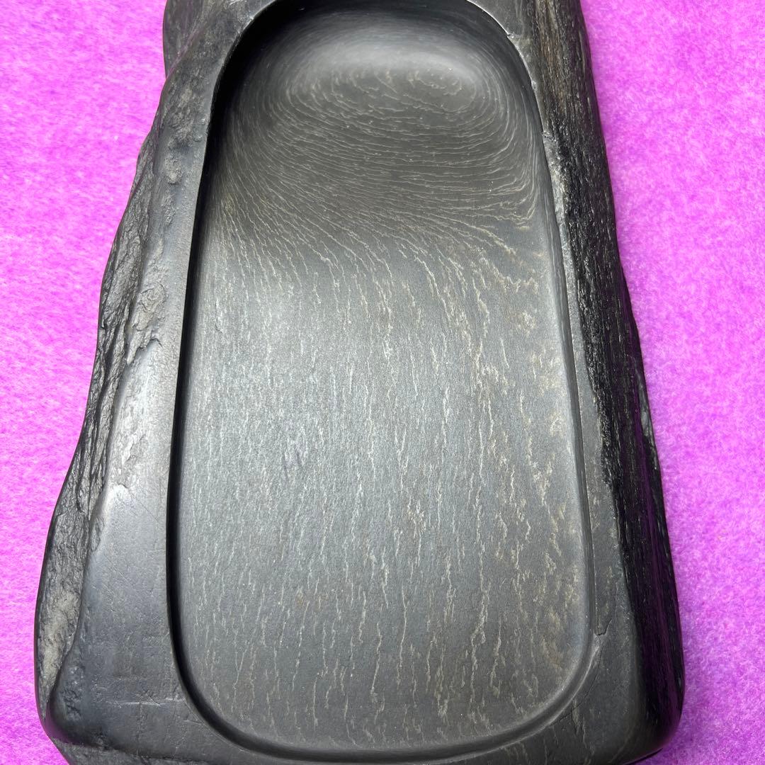 ⭕️高島虎斑石硯　希少　福井永昌堂　泰石　天然硯　新品未使用　女性好み作品 近江名産 石紋綺麗 ⭕️希少 高島虎斑石硯 福井永昌堂製 天然硯 泰石作