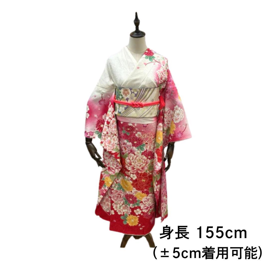 ≪早い者勝ち≫ 振袖セット 成人式 正絹 古典柄 白 S*102 ● 正統派古典 白/金 菊柄/吉祥文様 上品 シンプル 控えめ おしとやか