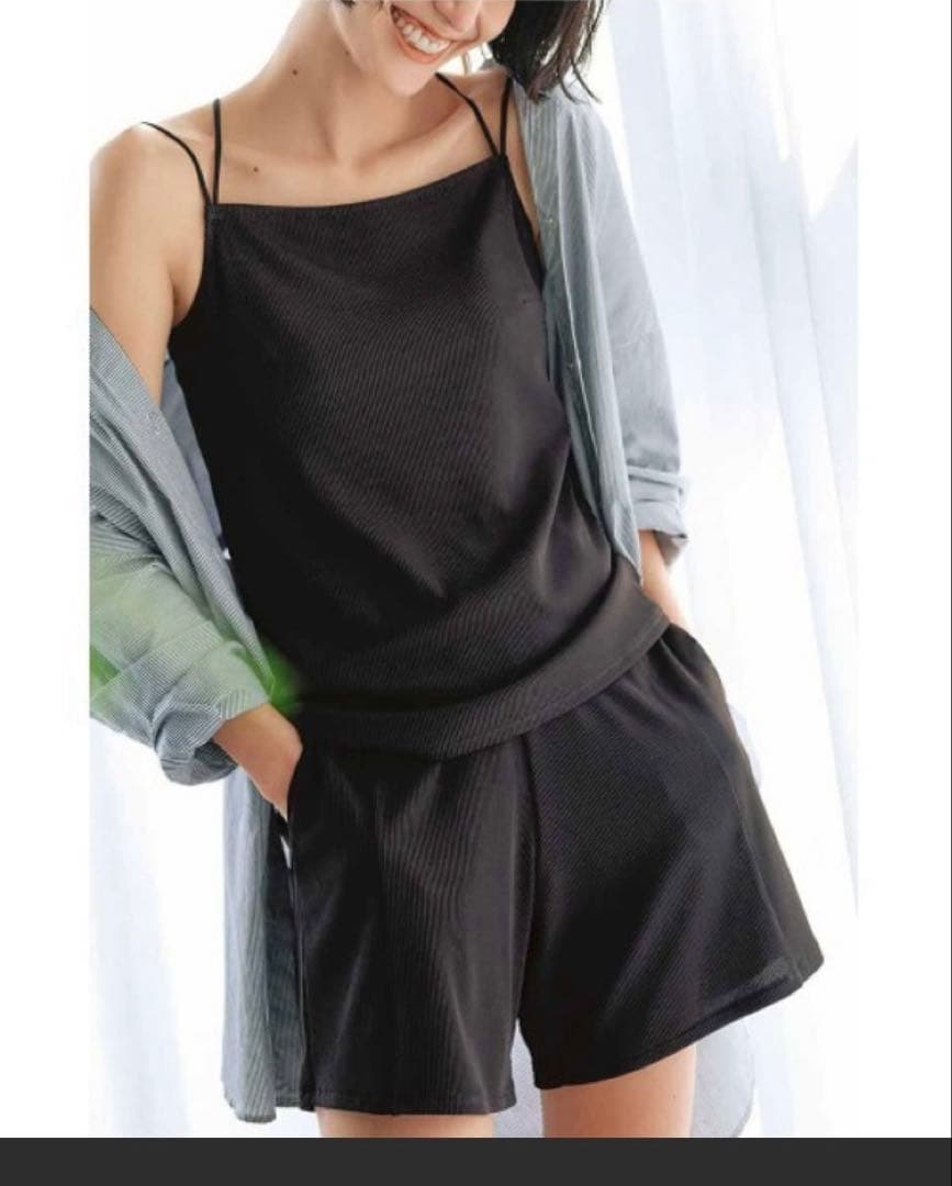 ＩＥＤＩＴ　福田麻琴さんコラボ　リブ素材のスイムウェア３点セット〈ブラック〉 IEDIT（イディット） 水着 福田麻琴さんコラボ リブ素材のスイムウェア