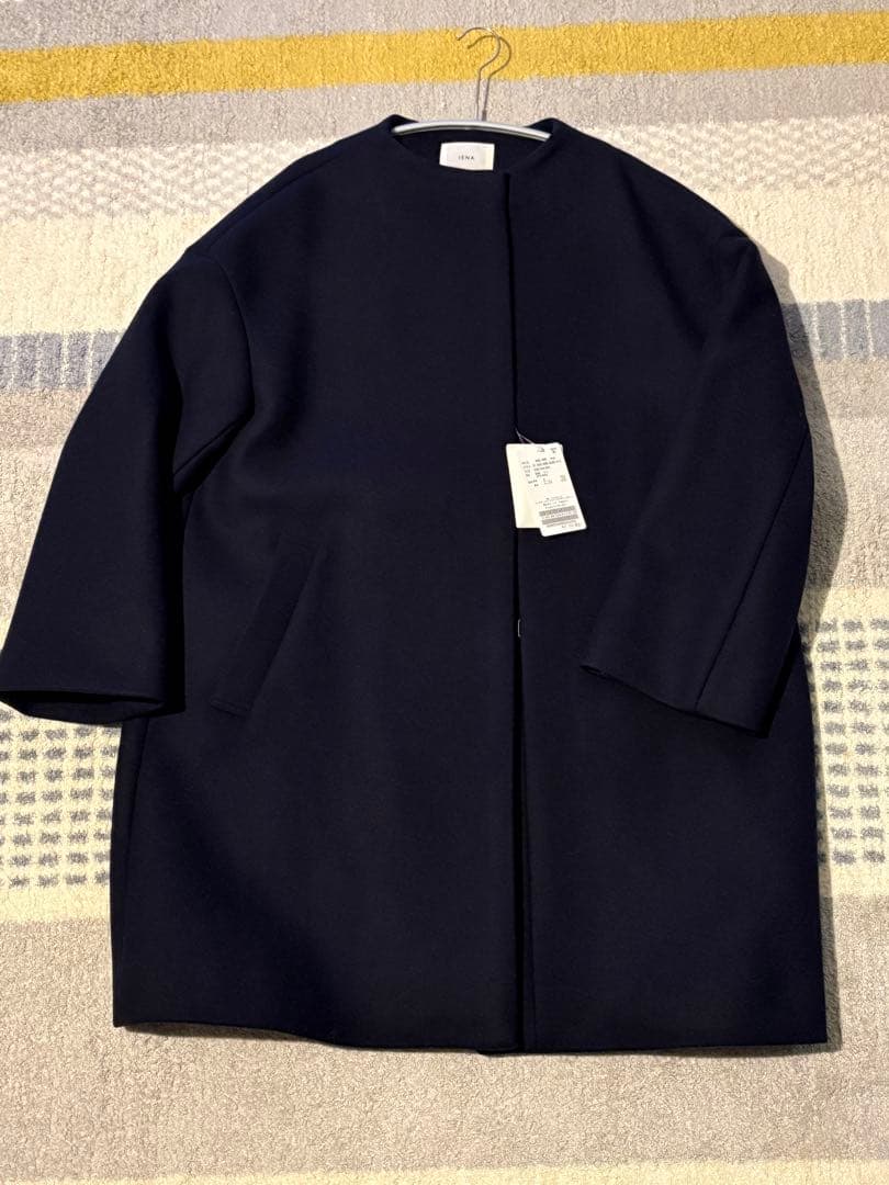 IENA イエナボトルネックトラペーズコート ネイビー タグ付き 未使用