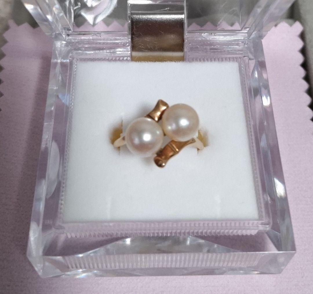 がっちゃん様 専用です」18K 本真珠 ダブルパール リング ゴールド