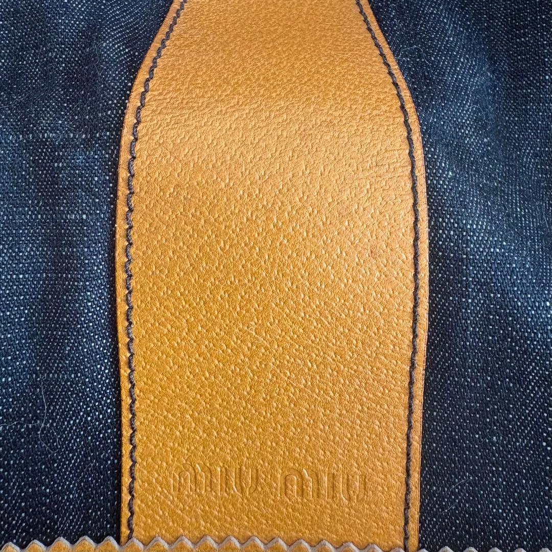 ル*フ様 【miumiu】イタリア製・デニム異素材コンビバッグ - メルカリ