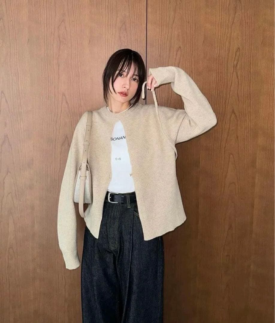 Suzu×CLANE W FACE CENTER SLIT KNIT TOPS - メルカリ