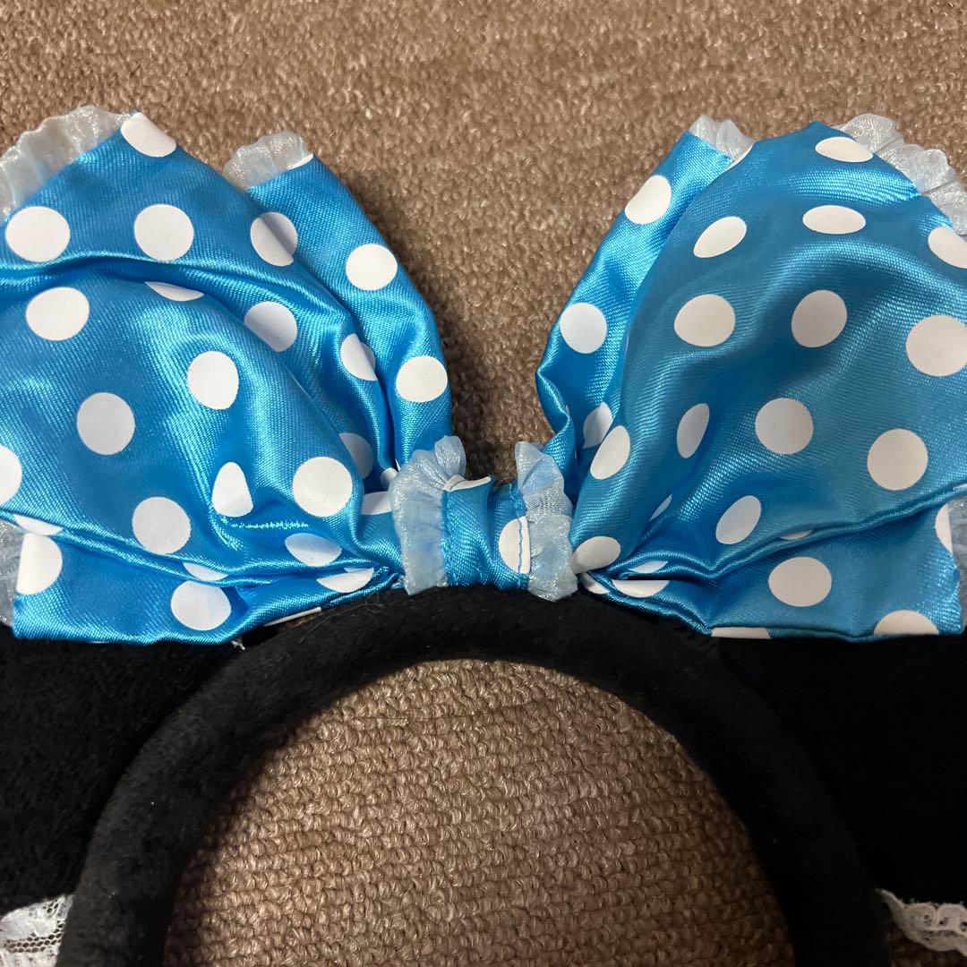 ディズニー ミニー 水玉リボン フリルレース イヤリング カチューシャ