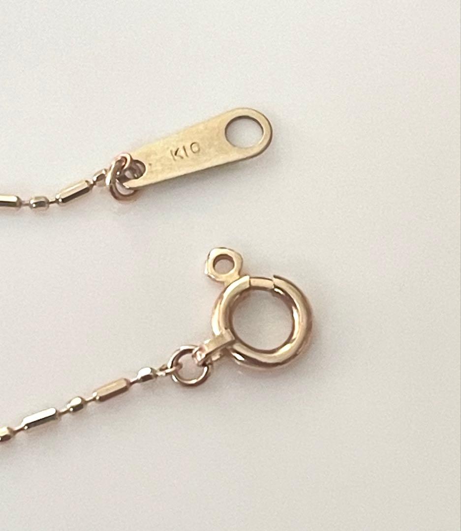 K10YG カットボール チェーン ブレスレット 16.5cm 幅0.8mm