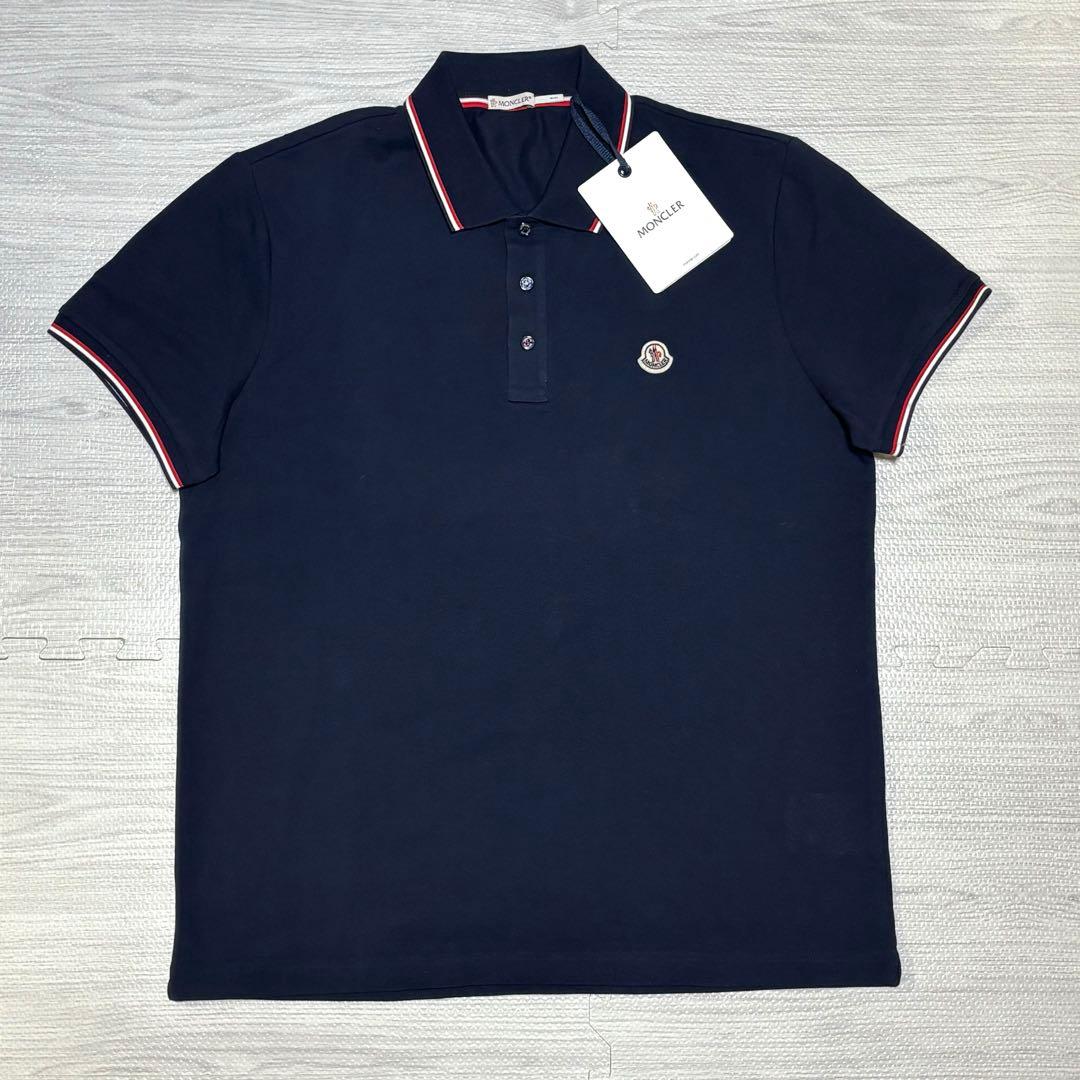 タグ付き】モンクレール ポロシャツ ネイビー XL 極美品 - メルカリ