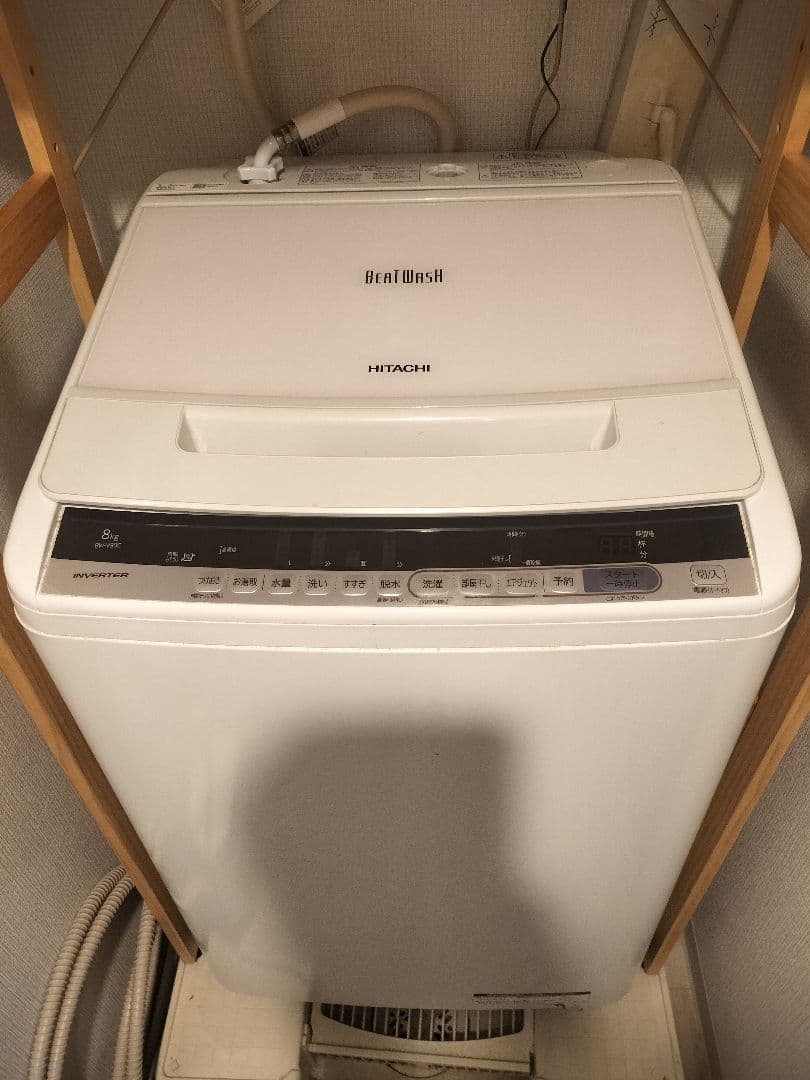 HITACHI BEATWASH BW-V80c 年式 2019年製縦型洗濯機 ビートウォッシュ 日立 洗濯機 縦型全自動 BW-V80C (8.0kg/シャンパン