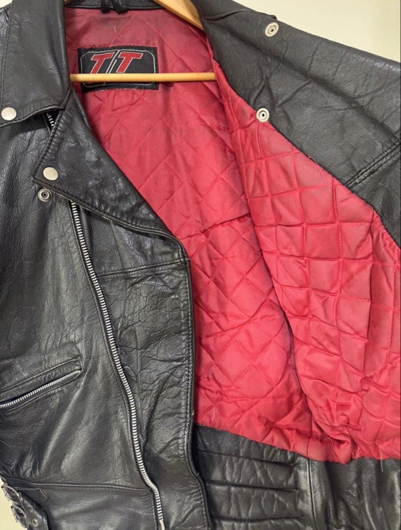TT LEATHERS ダブルライダースジャケット サイズXL相当 - メルカリ