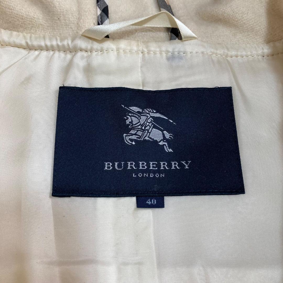 美品✨バーバリーロンドン ダッフルコート フード付 白 ホワイト 40 L