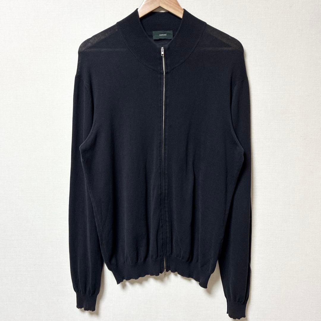 ZANONE コットンドライバーズニット ブラック イタリア製 大きいサイズ ZANONE（ザノーネ） クルーネックニット GIRO 大きいサイズあり メンズ
