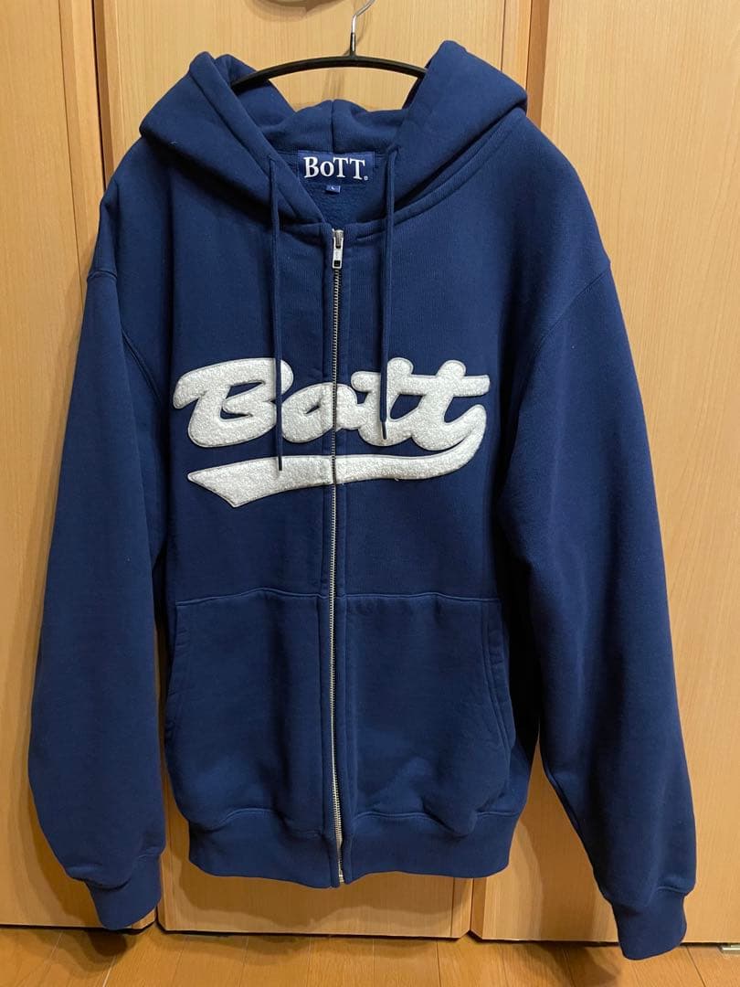 bott ジップパーカー ネイビー - メルカリ