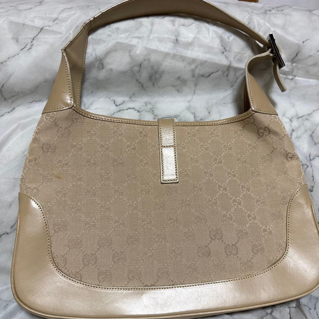 Gucci ジャッキー GGキャンバス×レザー ショルダーバッグ 肩掛け