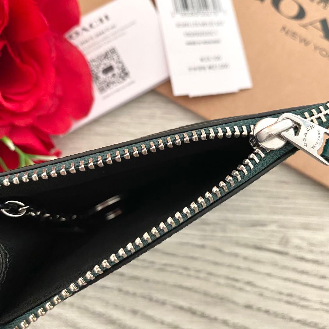 《新品》COACH コーチ　ケース　グリーン　レザー ケース