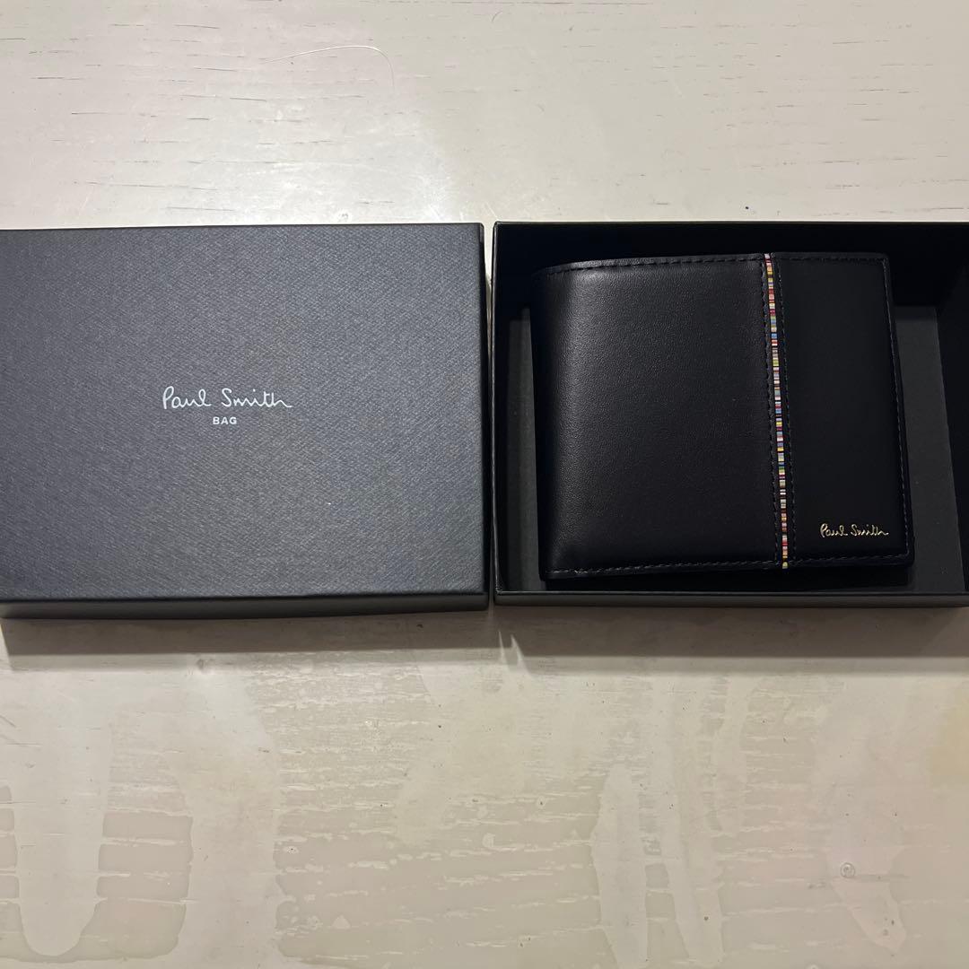 Paul Smith 二つ折り財布 ブラック ポールスミス 財布 二つ折り財布 ラウンドファスナー 黒(ブラック