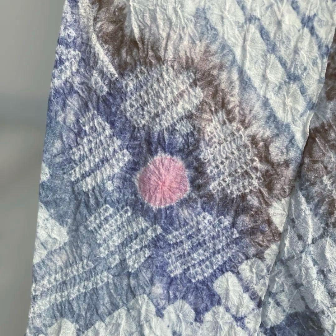 有松鳴海絞り・蜘蛛絞り　浴衣　手縫い　絞り浴衣　身丈156cm No.2-15