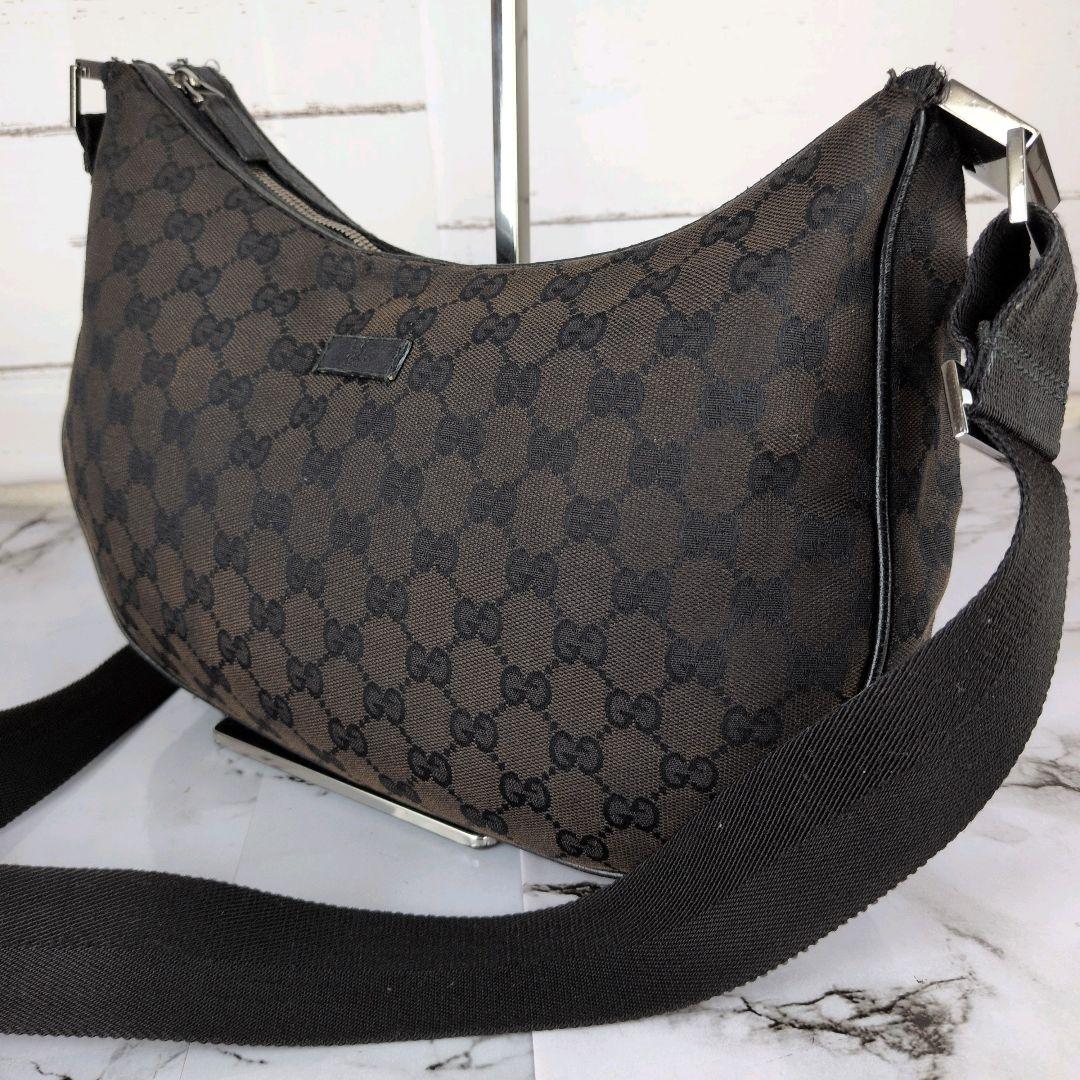 【人気】グッチ☆三日月　GG　キャンバス　ショルダー GUCCI グッチ GGキャンバス 三日月形 ショルダーバッグ GG柄｜Yahoo