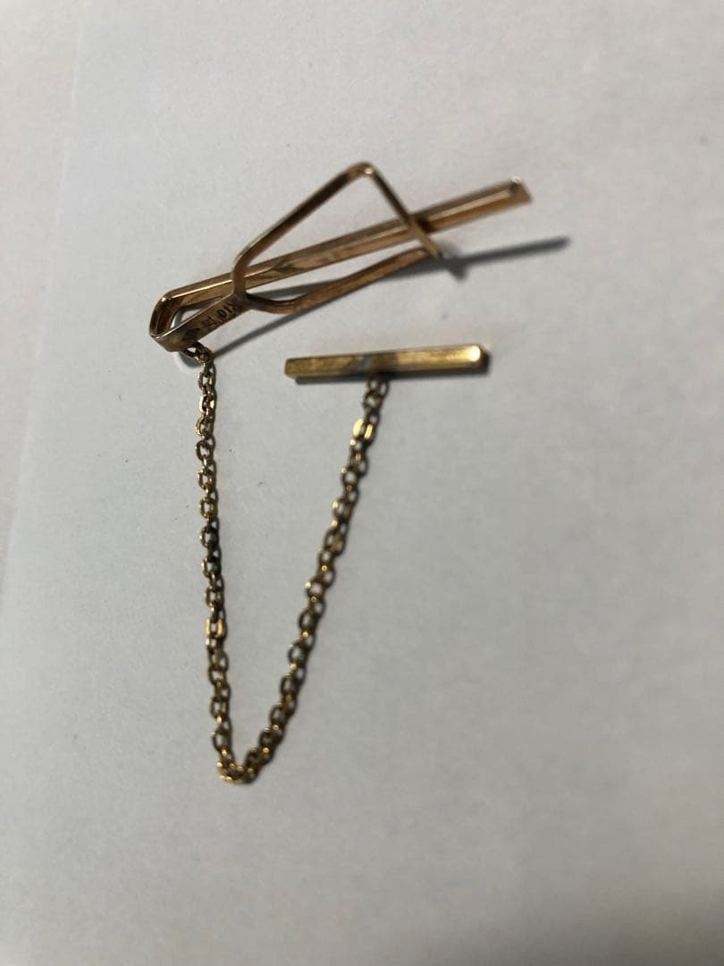 r*i様 K10刻印有り！チェーン付きネクタイピン 1.93g 格安300円スタ