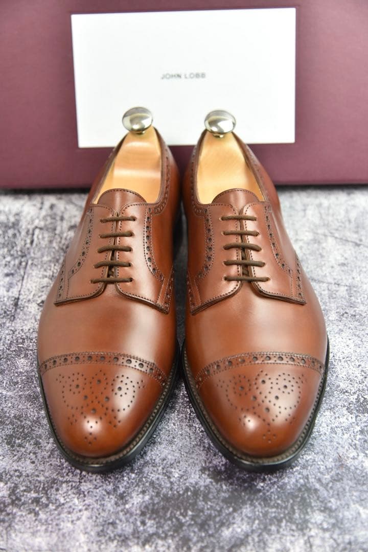 付属品完備　ジョンロブ　ネイダー　5.5EE　チェスナット　8695ラスト