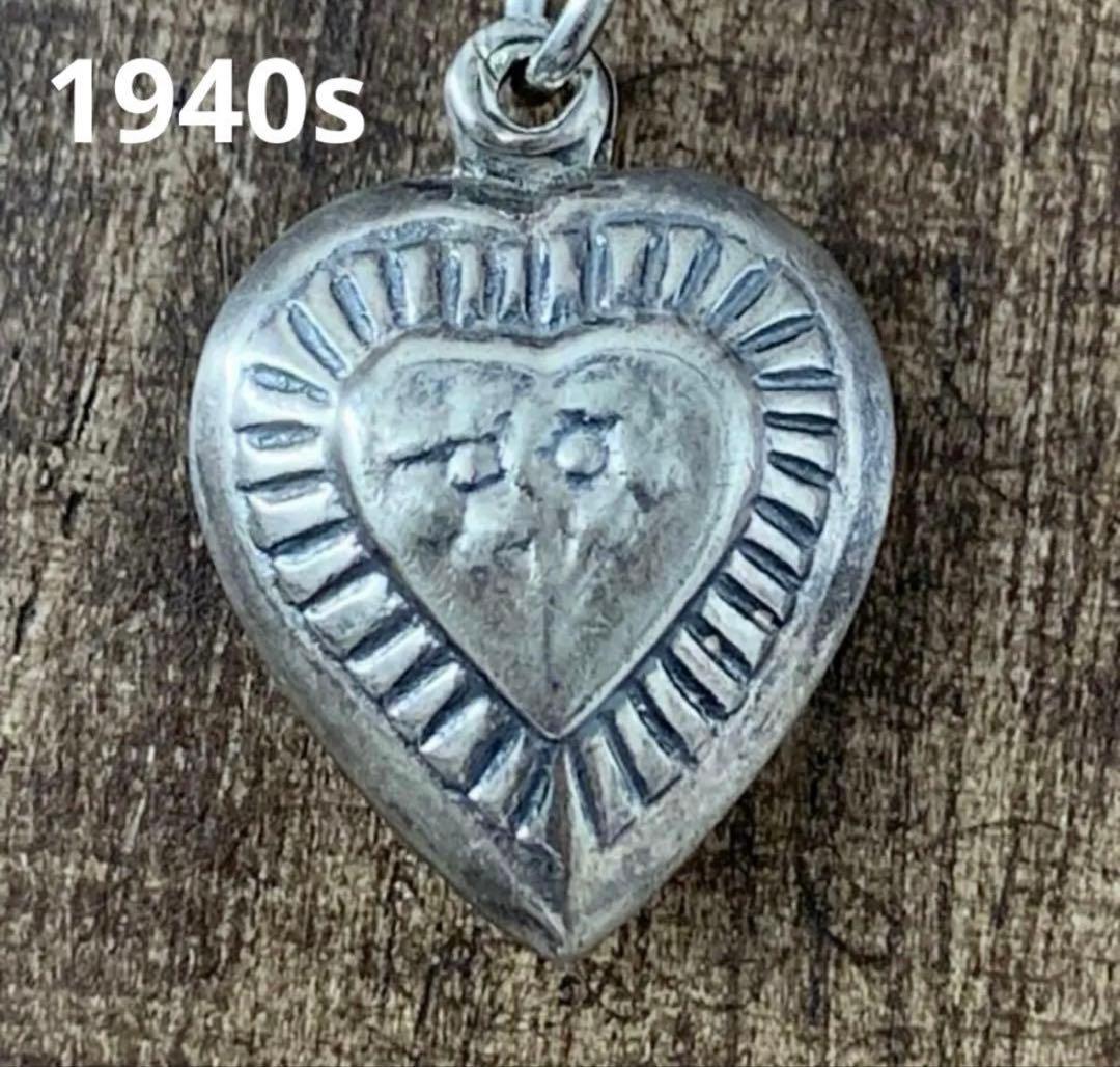 40sスウィートハートジュエリー勿忘草 シルバー ヴィンテージ トップ