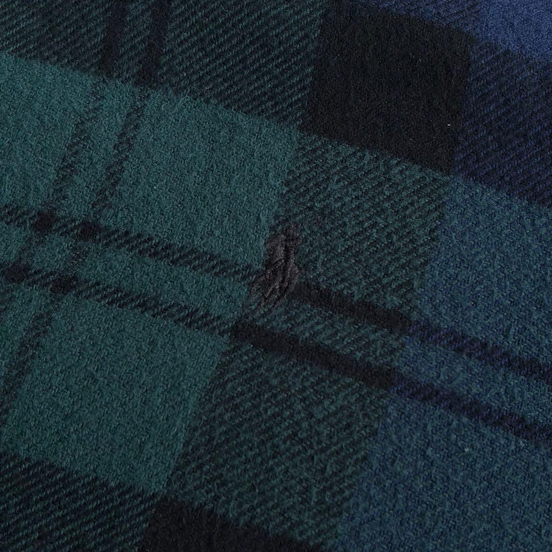 《近年物》Ralph Lauren フランネルチェックシャツ Mサイズ 刺繍ロゴ