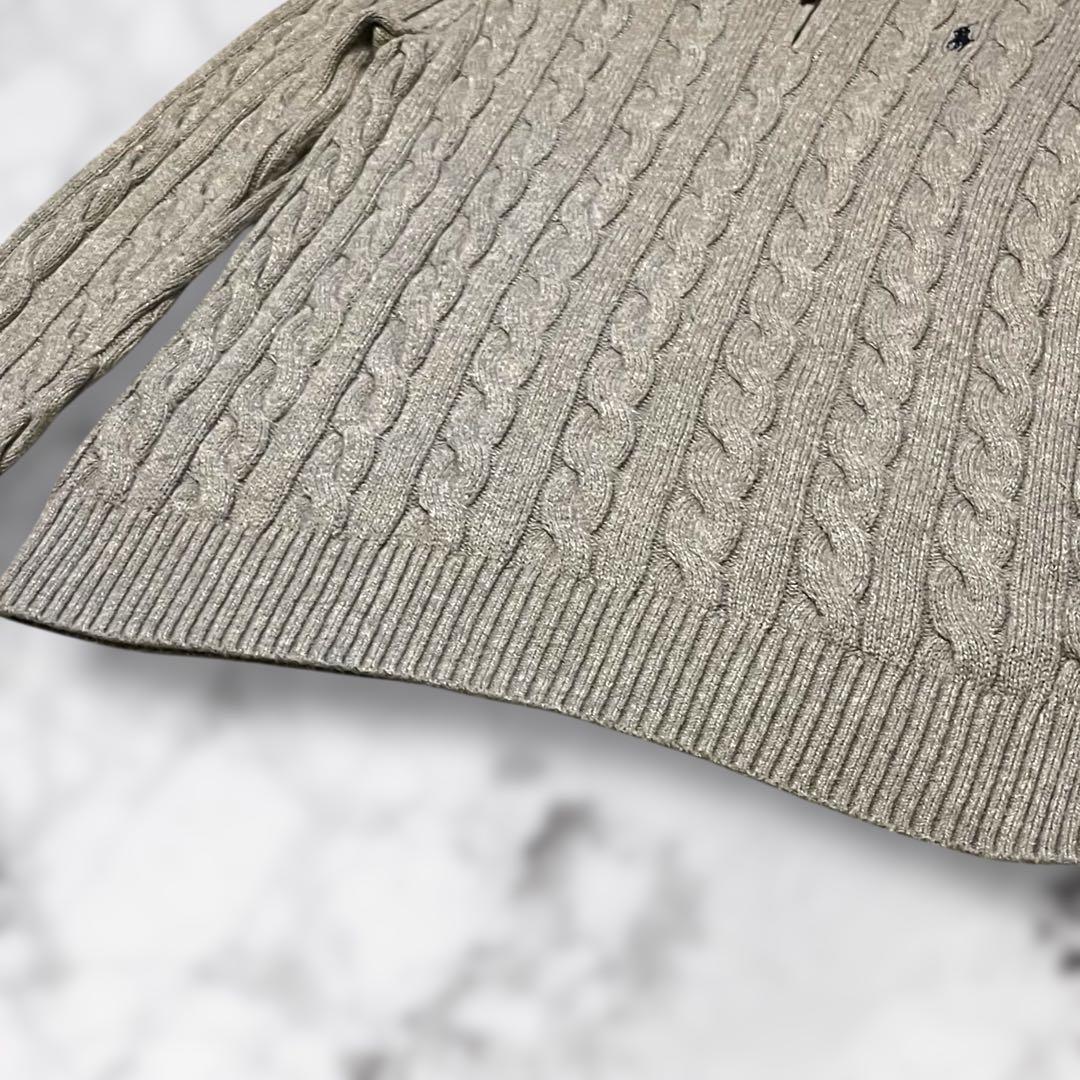 極美品】ポロラルフローレン 長袖 ハーフジップケーブルニット ポニー