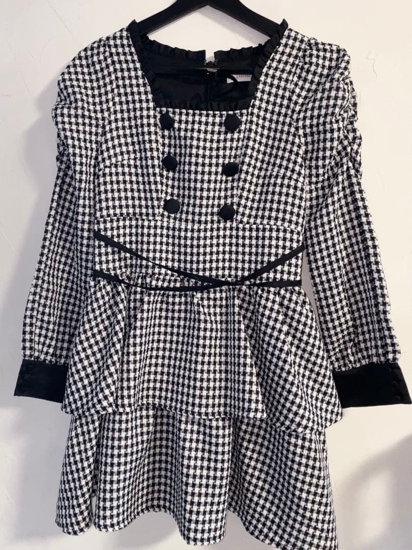 クロスベルトティアードワンピース pium ホワイトミックス 最終お