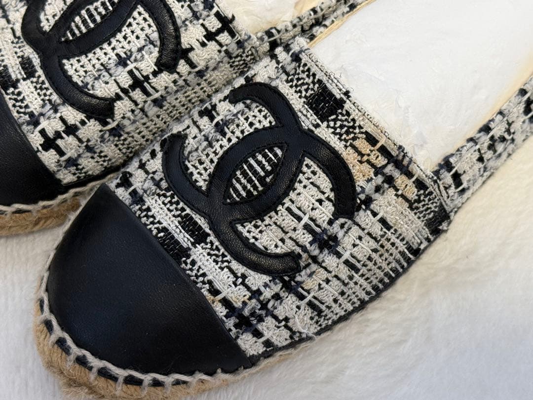 USED☆CHANEL☆シャネル☆可愛いツイード☆エスパドリーユ☆36☆正規店