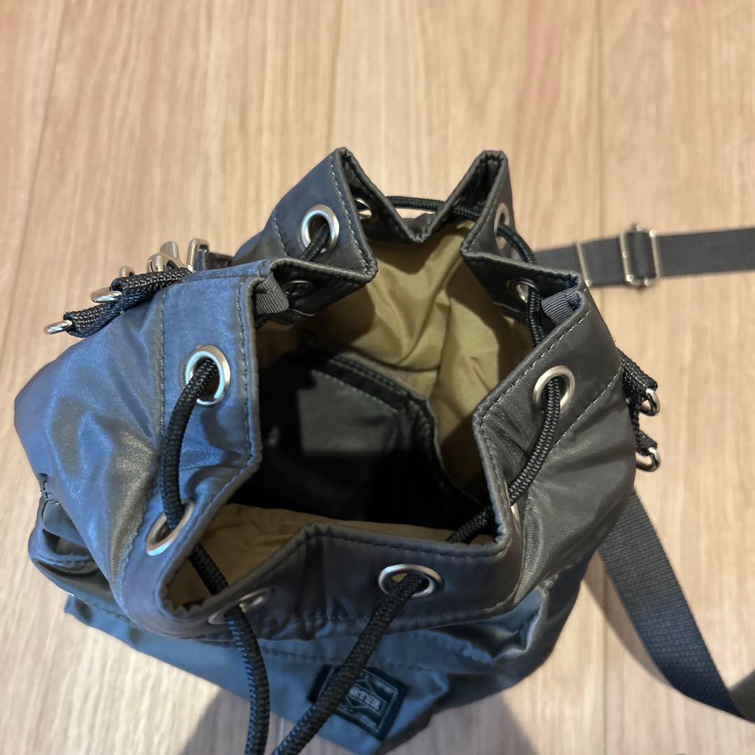 パ*ン様 PORTER グレー ショルダーバッグ バルーンサック 巾着