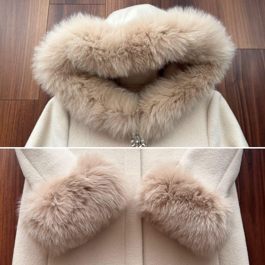 ☆アプワイザーリッシェ☆フードファー付5WAYコート☆薄ベージュ0