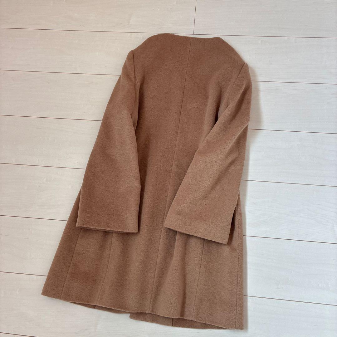 極美品 ANAYI アンゴラウール ノーカラーコート エムプルミエ mid