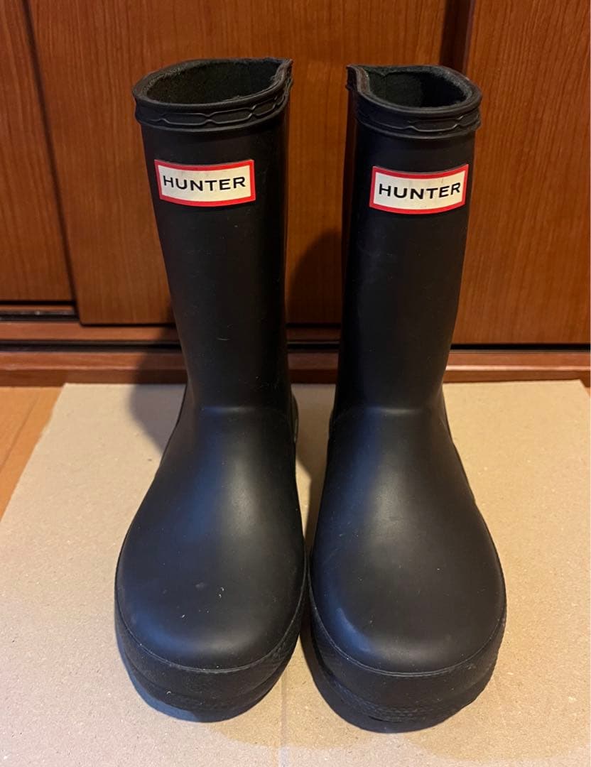 HUNTER ハンター キッズ用 ブラック レインブーツ 長靴UK9（15cm