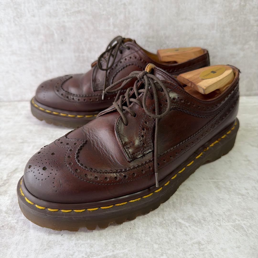 Dr.Martens 英国製 ウイングチップ メダリオン UK6 約25cm 英国製！Dr.Martens 4EYELET SHOE ドクターマーチン 4アイレット