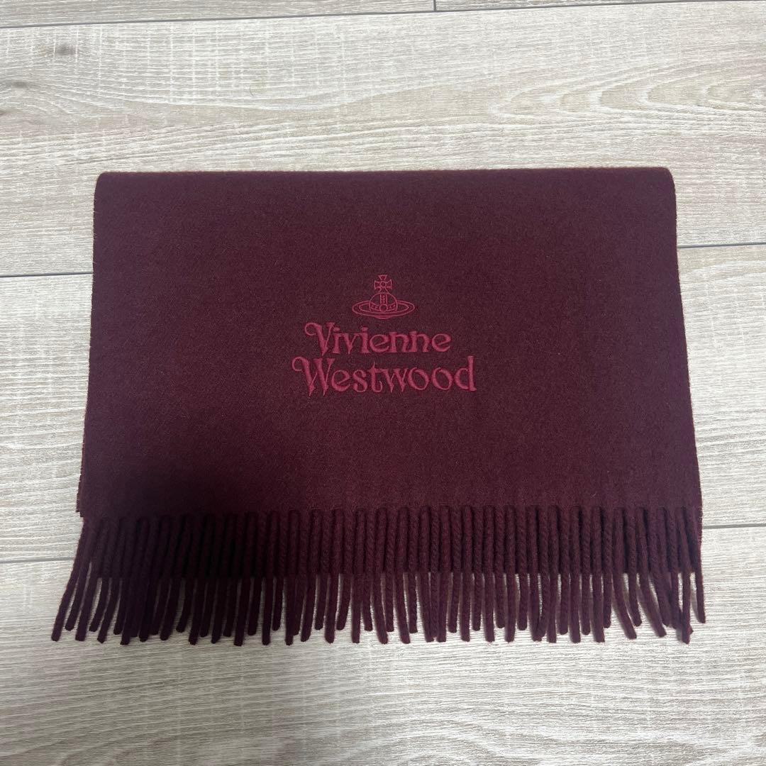 ヴィヴィアンウエストウッド マフラー ワインレッド - メルカリ