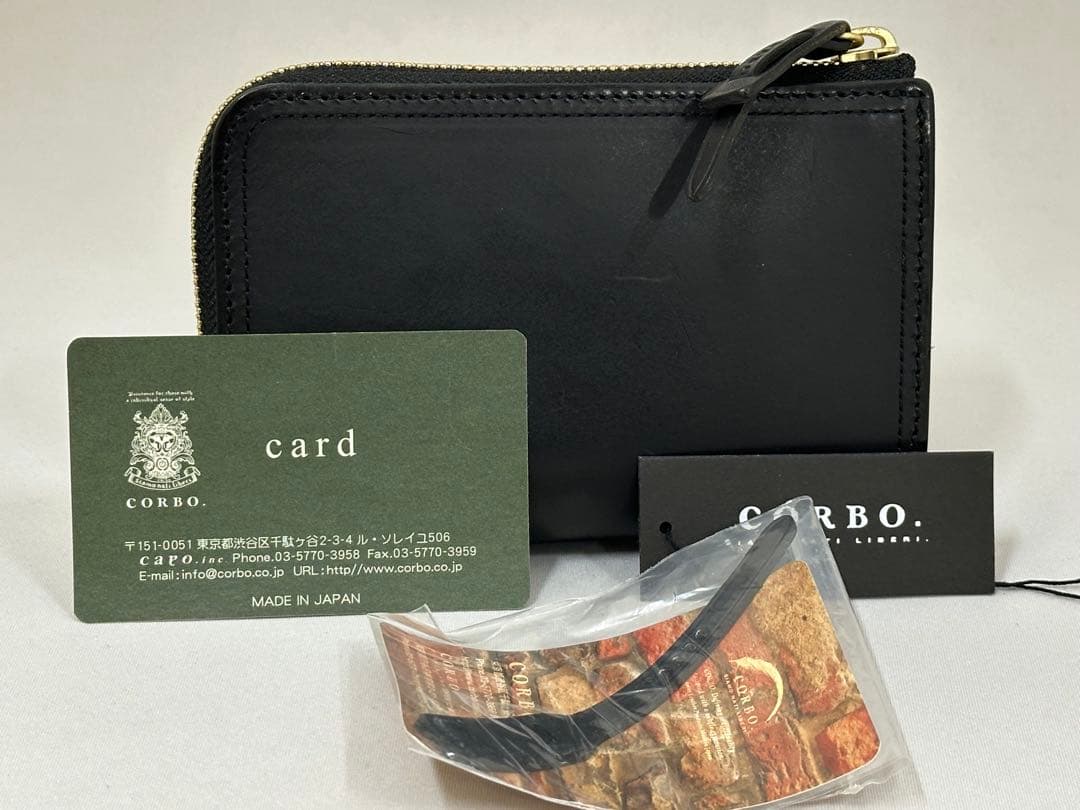 CORBOコルボ SLATE スレートL字ファスナー財布 ブラック黒 CORBO. コルボ SLATE スレート L字ファスナー式 コンパクト財布 8LC