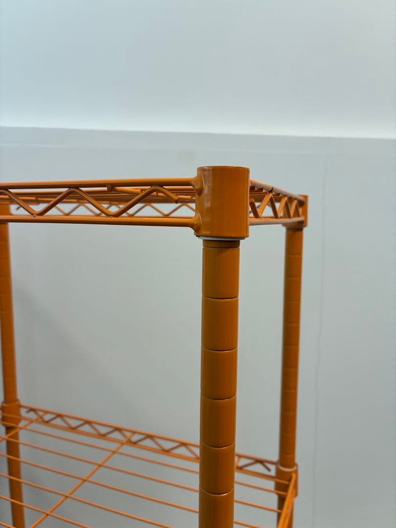 希少 ミッドセンチュリー レトロポップ オレンジ スチール メタル