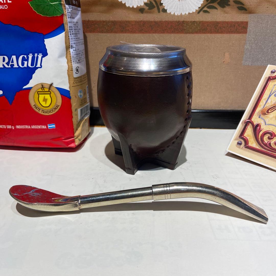 マテ壺、ボンビージャ、マテ茶3 点セット - メルカリ