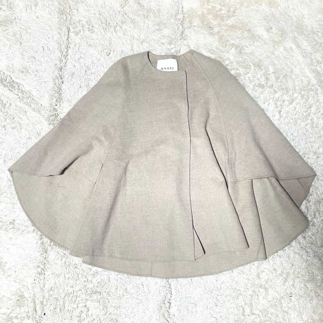 ANAYI アナイ 定価8万 リバーケープジャケット マフラー付き ポンチョ