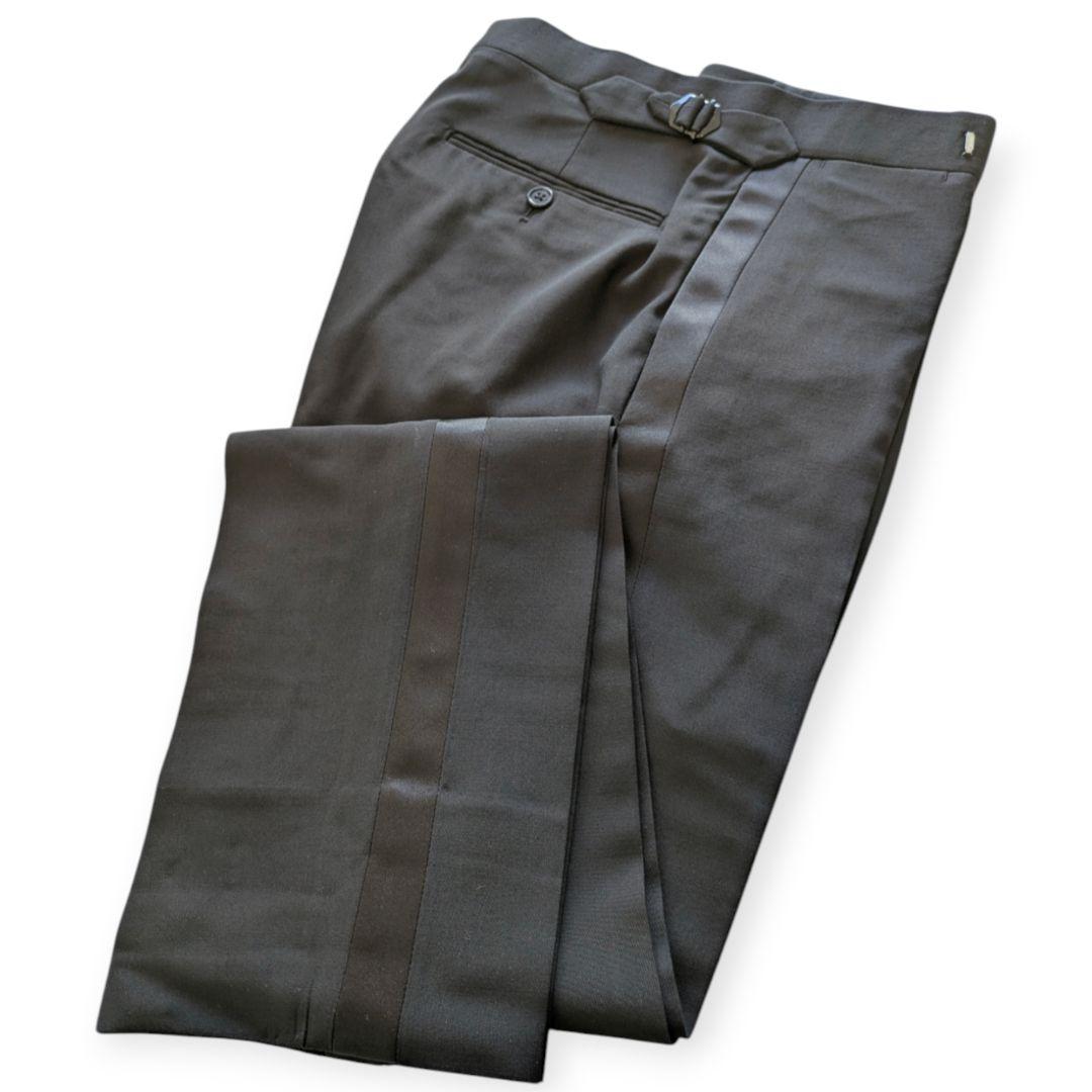 RALPH LAUREN PURPLE LABEL 黒ウールタキシードスラックス - メルカリ