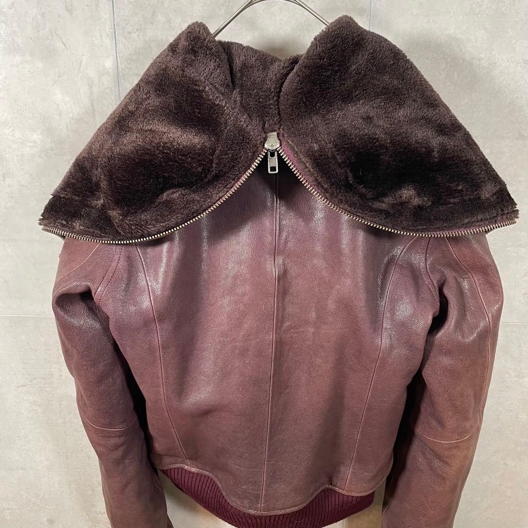 美品 haruf N2B レザー フライトジャケット ライダース 山羊革 A-2