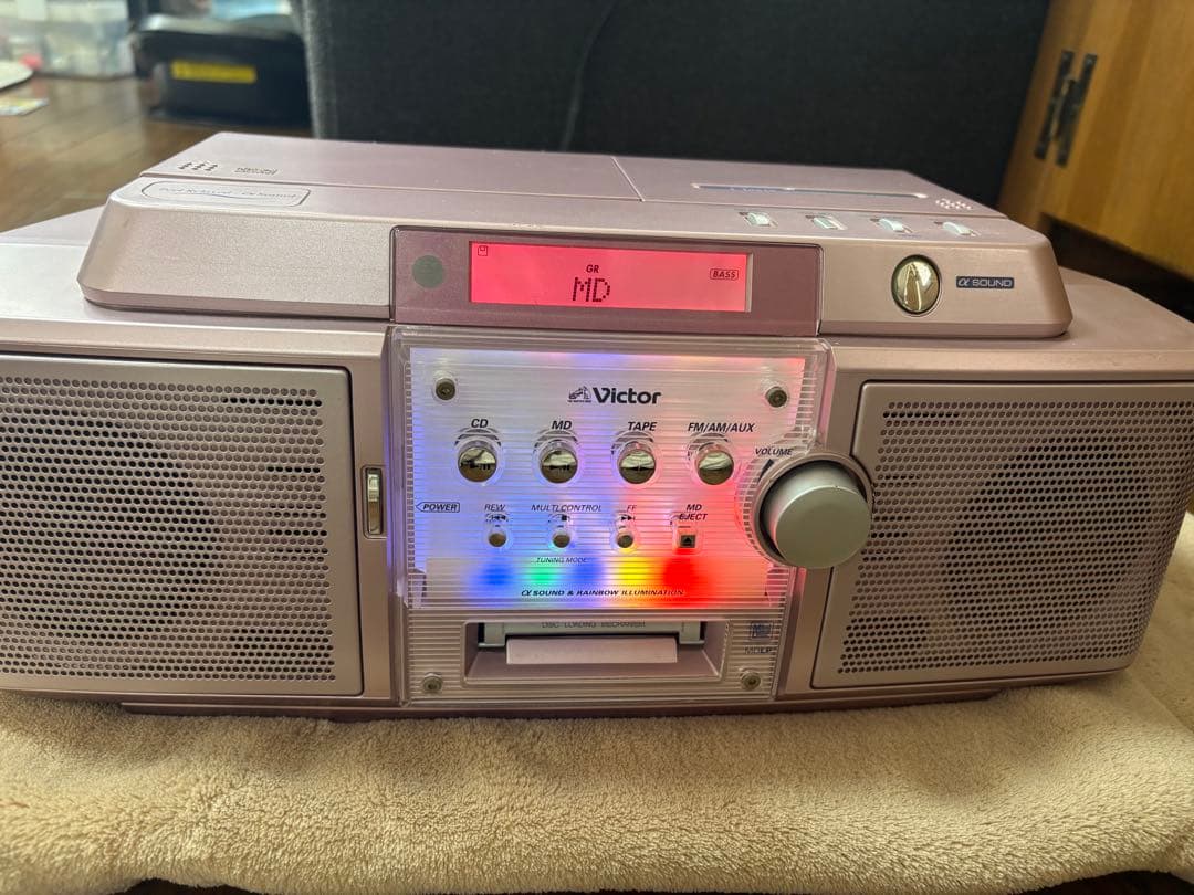 Victor MD/CD/カセットデッキ ピンク Amazon.co.jp: Victor ビクター JVC RC-T1MD-P ピンク CD-MDポータブル