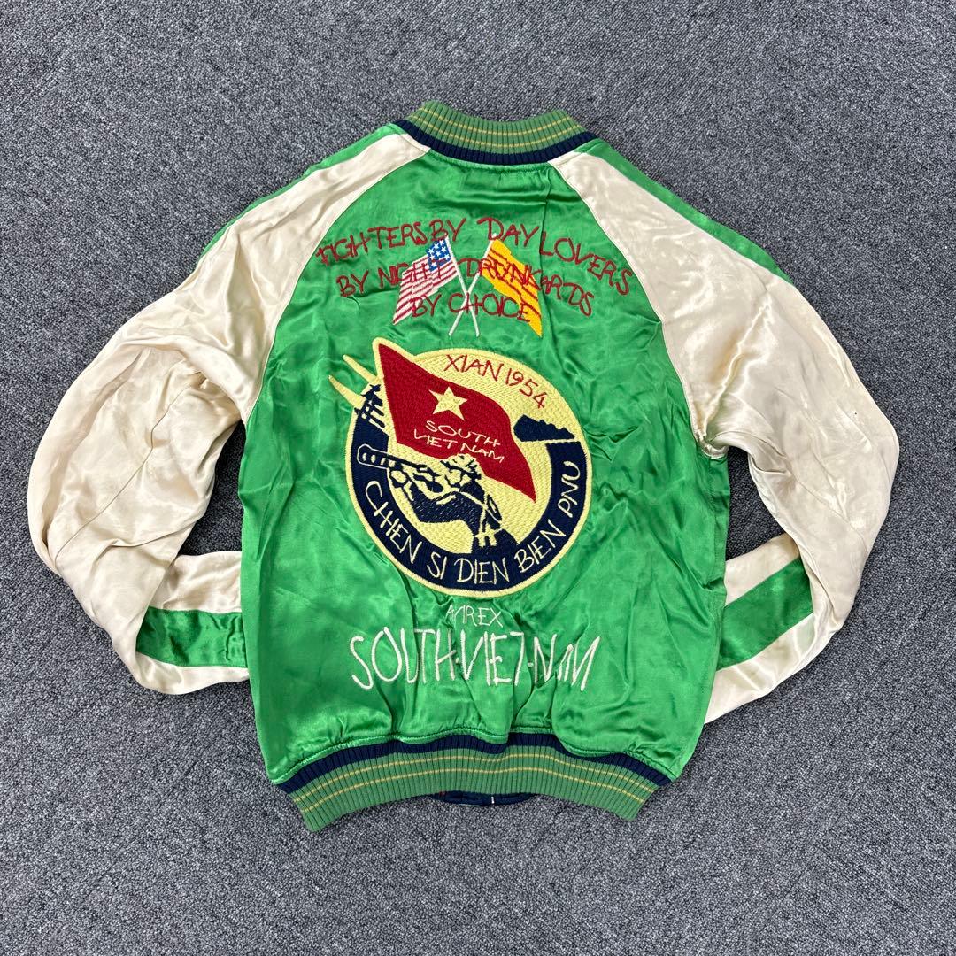 11 AVIREX ベトナム 虎 龍 和柄 刺繍 リバーシブル スカジャン M