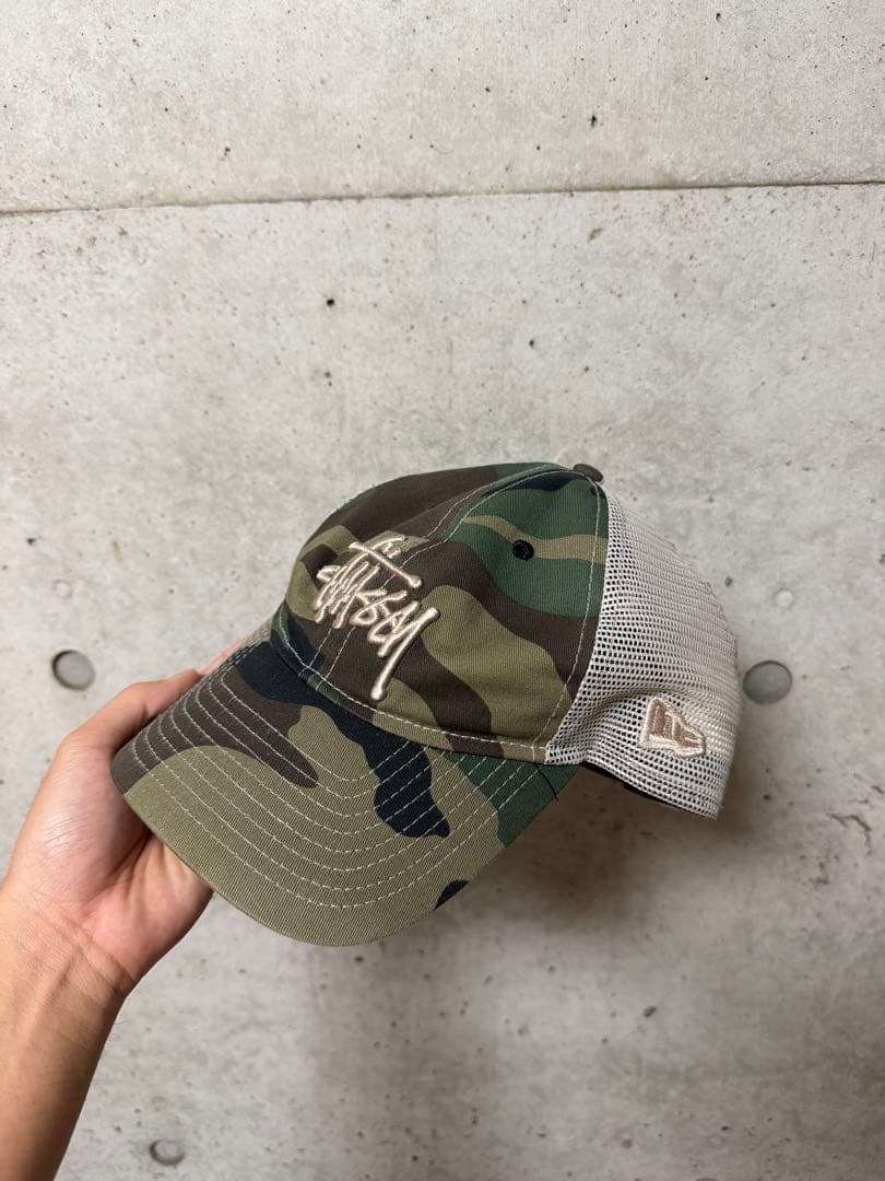 stussy 迷彩　キャップ 日本未発売】STUSSY SSリンクロゴ カモフラージュ カーブキャップ