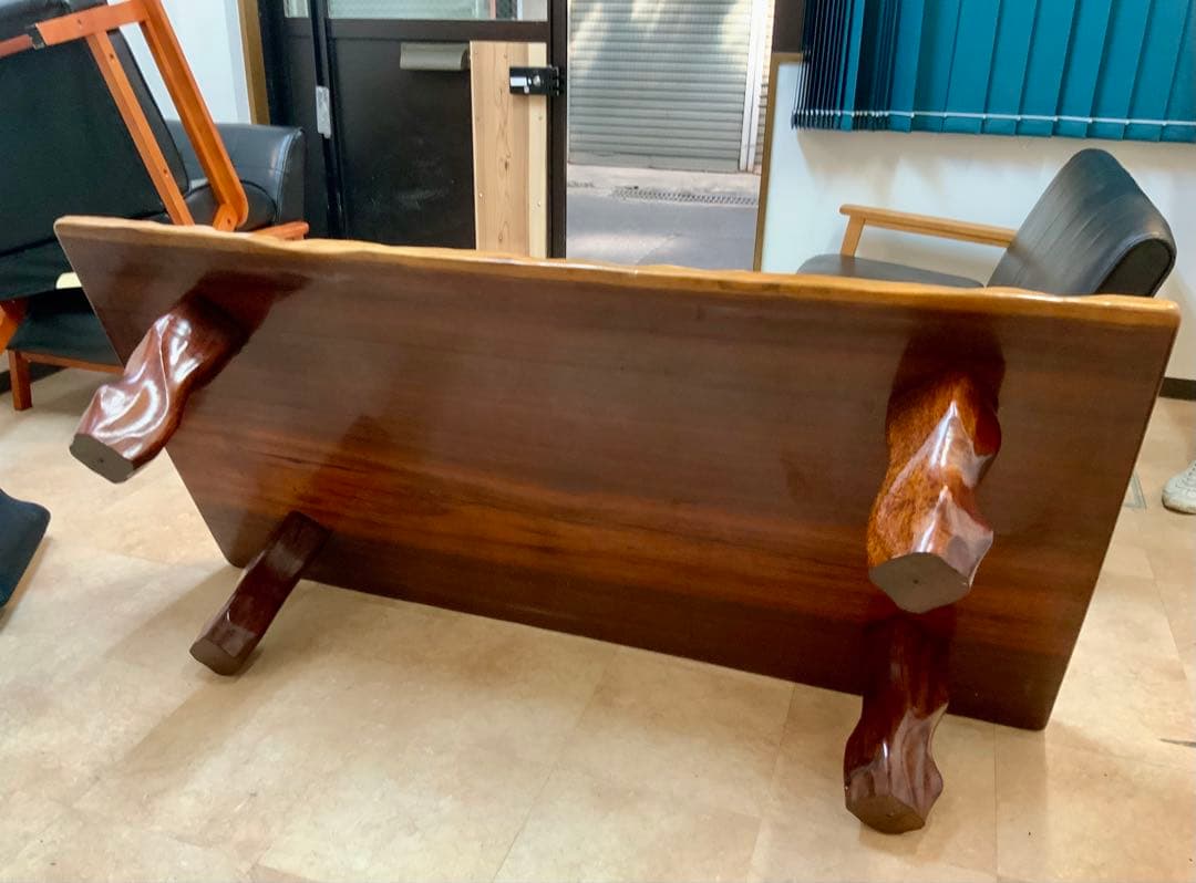 一枚板 座卓 テーブル 飴色 昭和レトロ