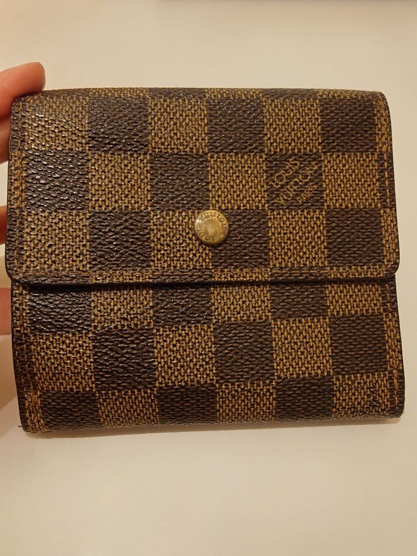 ルイ・ヴィトン ダミエパターン 二つ折り財布 ブラウン