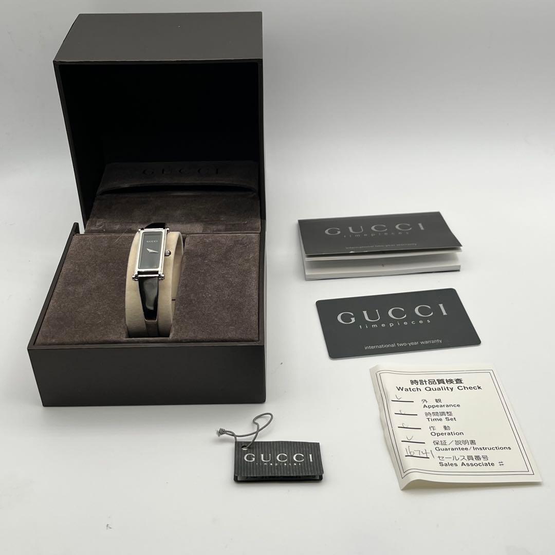 稼働 付属品 GUCCI グッチ 1500L QZ SS ブラック文字盤 - メルカリ