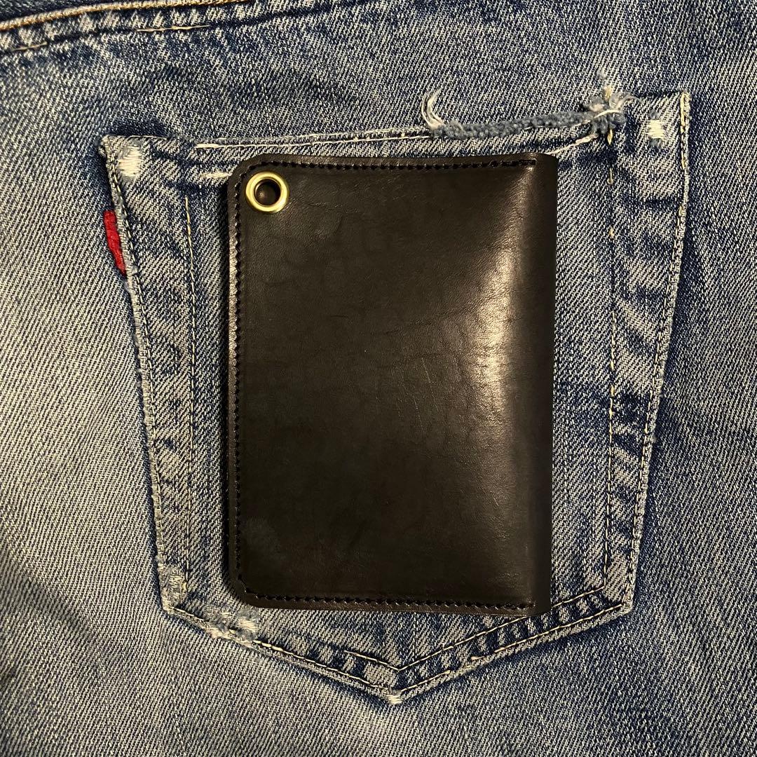 お札が折れない！ミドルトラッカーウォレット 3層 ブラス 真鍮 栃木