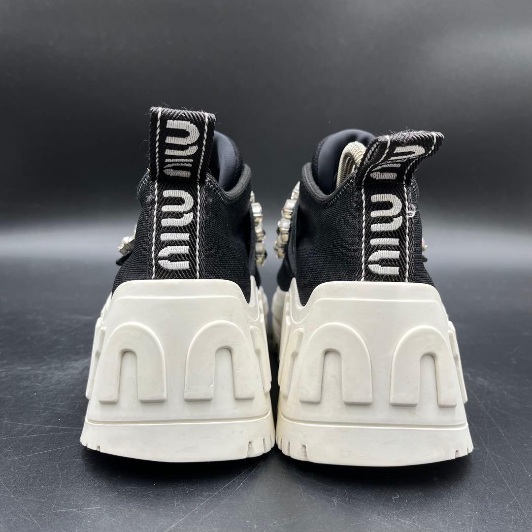 美品✨ ミュウミュウ クリスタル プラットフォーム ファブリック 23cm