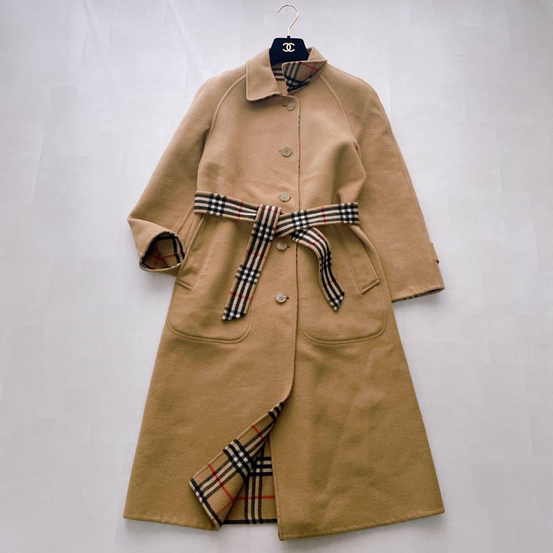 希少✨バーバリー ノバチェック ロングコート リバーシブル ウール
